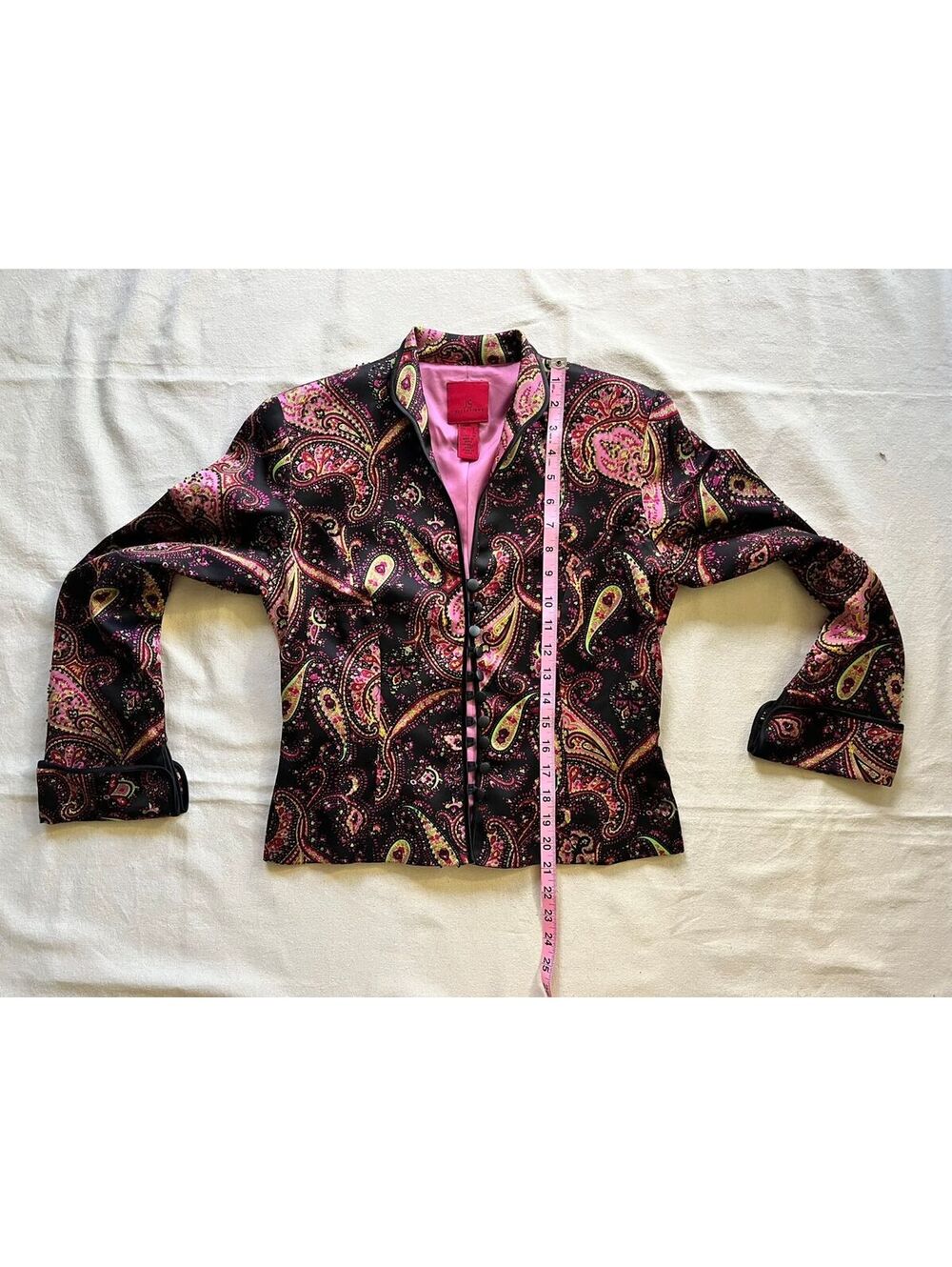 JS Collections Paisley Patterned Button-Up Blazer Jacket - Picture 9 of 9